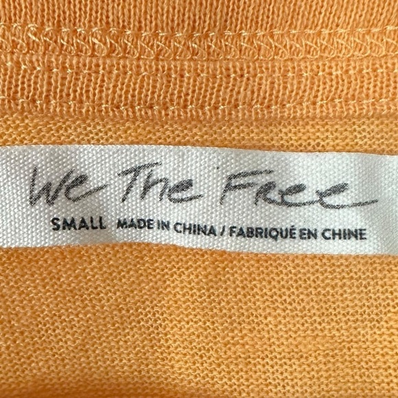 Free People Chill Out Cold Shoulder Tee Top in Tangerine Orange Slouchy Summer S - Picture 11 of 15